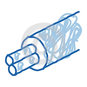 cable with electrical cords doodle icon hand drawn illustration