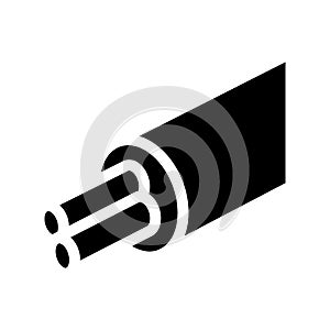 cable with electrical cords icon vector glyph illustration