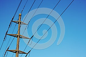 Cable electricity on the sky.