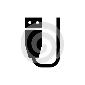 Cable icon flat vector template design trendy