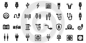 Cable icons vector illustration