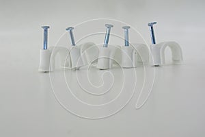 Cable nail clip, Plastic cable clips with galvanized steel nails