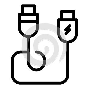 Cable network icon outline vector. Optic fiber