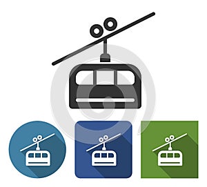 Cable railway icon in different variants