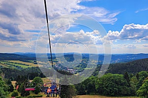 Cable railway in the mountains