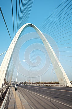 Cable stayed bridge closeup