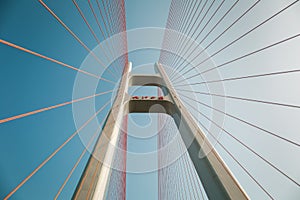 Cable stayed bridge closeup