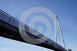 Cable-stayed bridge and cloudless sky