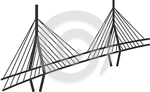 Cable-stayed bridge drawing, Millau viaduct, France