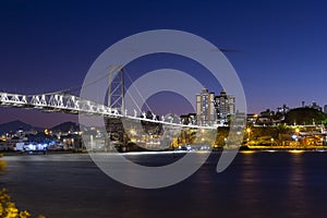 Cable-stayed bridge Hercilio Luz in Florianopolis, Santa Catarina, Brazil