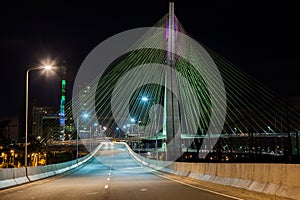 Cable stayed bridge at night