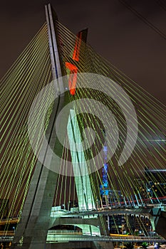 Cable stayed bridge at night