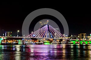 Cable-stayed bridge in the night