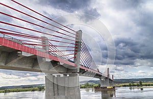 Cable-stayed bridge over the Vistula river