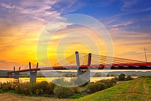 Cable stayed bridge over Vistula river