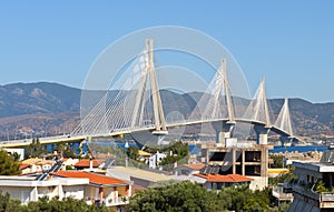 Cable stayed bridge at Patra in Greece