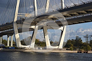 Cable-Stayed Bridge in St.Petersburg.
