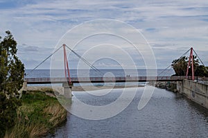 Cable-stayed pedestrian bridge