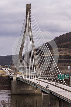 Cable-Stayed Suspension Bridge - US 22 - Ohio River