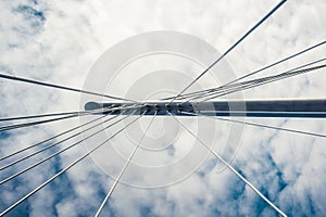 Cable support of bridge