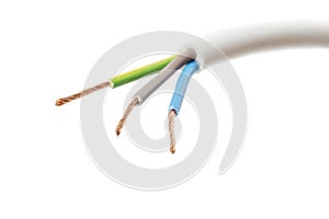 Cable with three lines on white