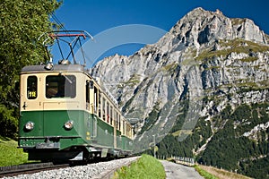 Cable train in grindelwald