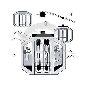 Cable transport abstract concept vector illustration.