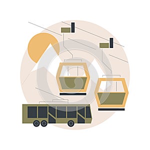 Cable transport abstract concept vector illustration