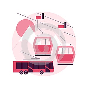 Cable transport abstract concept vector illustration.