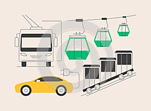 Cable transport abstract concept vector illustration.