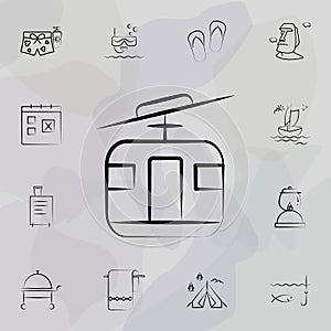 Cable transport gondola lift icon. Travel icons universal set for web and mobile