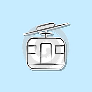 Cable transport gondola lift sticker icon. Simple thin line, outline vector of travel icons for ui and ux, website or mobile