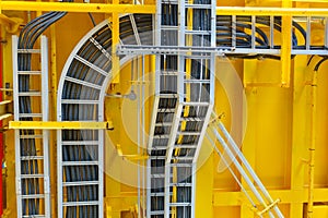 Cable tray with electrical wiring arrange on ceiling at offshore