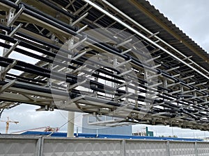 Cable tray with electrical wiring arrange on ceiling at offshore platform