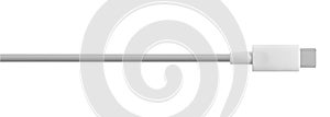 cable with Type-C connector, on white background