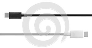 cable with Type-C connector, on white background