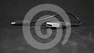 Cable usb on a background black