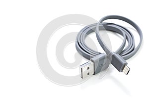 Cable USB connector isolated on white background