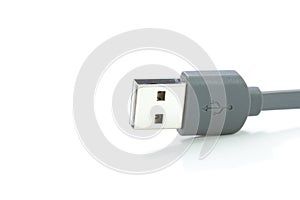 Cable USB connector isolated on white background