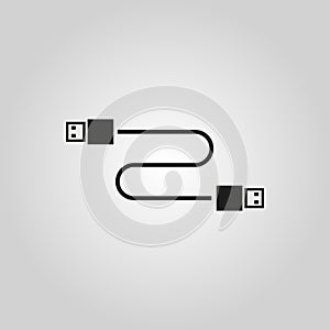 The cable usb icon. Transfer and connection, data symbol. UI. Web. Logo. Sign. Flat design. App. Stock photo