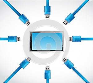 Cable usb tablet illustration design photo