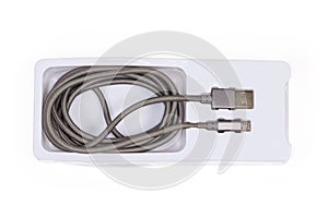 Cable USB to micro-USB in special packaging  top view