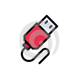 Cable vector flat color  icon