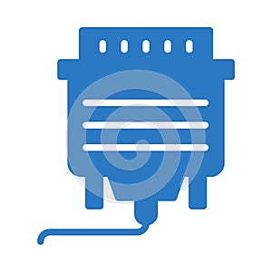 Cable glyph color flat vector icon