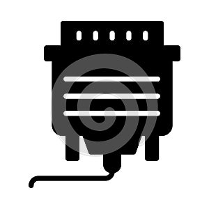 Cable glyph flat vector icon