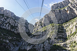 Cable-way of the Montserrat Monastery in Barcelona, Catalonia, S