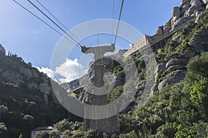 Cable way of the Montserrat Monastery in Barcelona, Catalonia, S