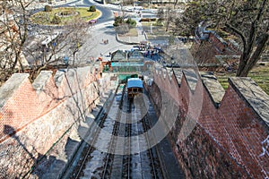 Cable way to Buda Castle in Budapest