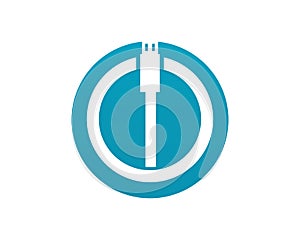 Cable wire computer and plug icons set