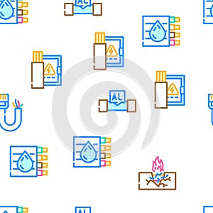 Cable Wire Electrical System Icons Set Vector
